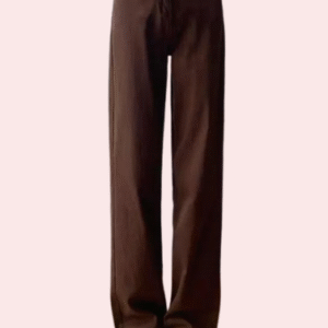 Women's Brown High Rise Wide Leg Loose Denim Jeans