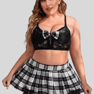 French Daina Schoolgirl Roleplay Costumes with Luxury Panty Gift