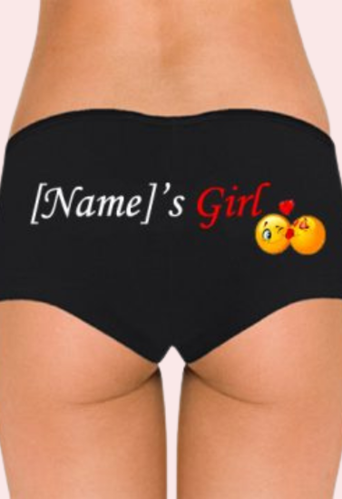 Personalize named cotton stretch boyshort panty