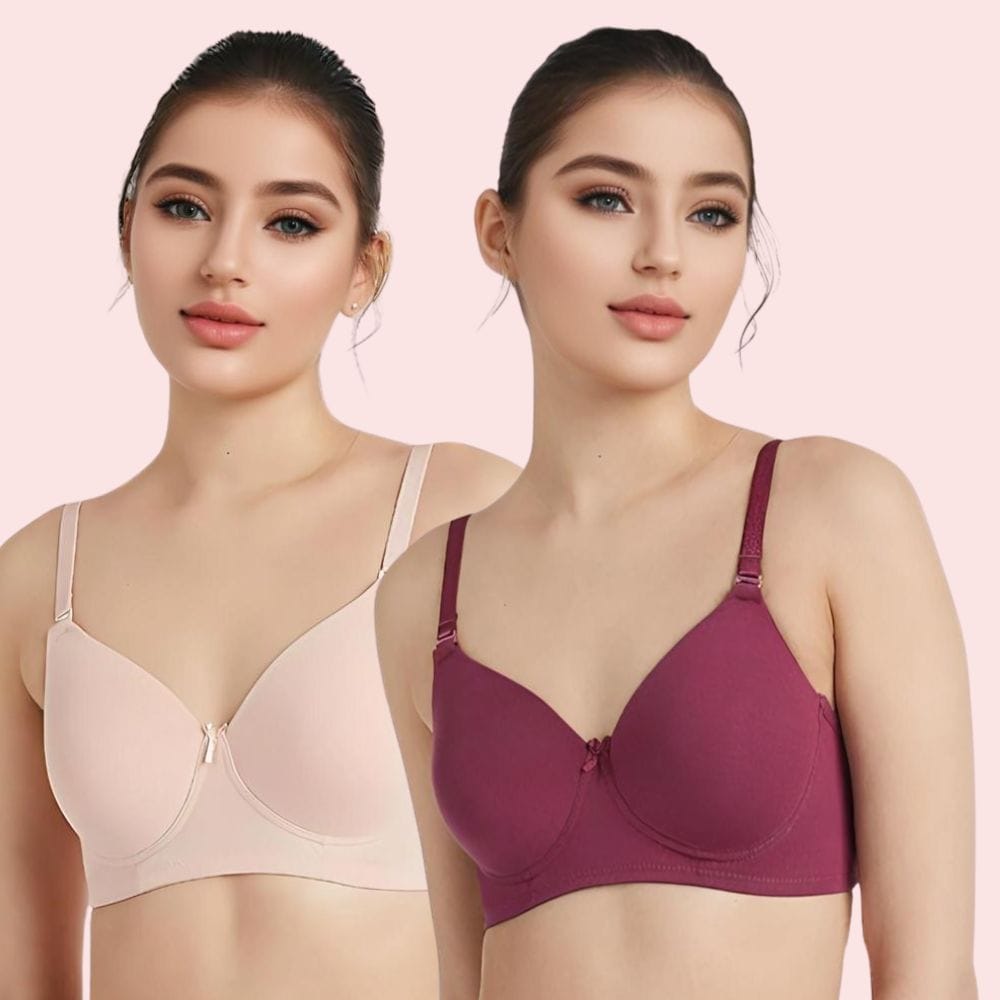 Velva glow seamless lightly padded bra duo