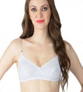 Classic White Transparent Strap Bra