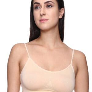"Comfort" Beige Thin Straps Sports Bra