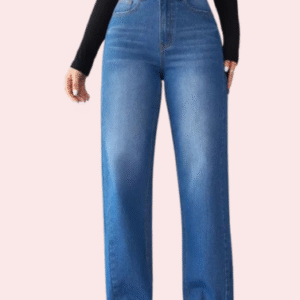 Wide-Leg Casual High-Waist Non-Elastic Jeans for Women