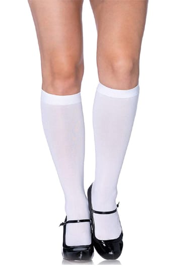 Leg avenue women’s nylon opaque knee highs white hosiery