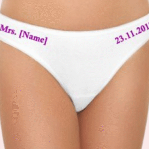 Mrs. New Name Hot Purple Print Cotton Bikini Panty