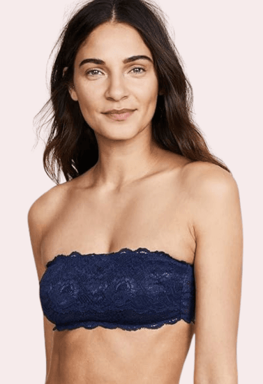 Sexy tube bandeau bra top in striking cobalt