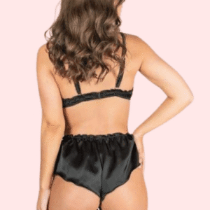 Luxurious Black Satin French Knickers