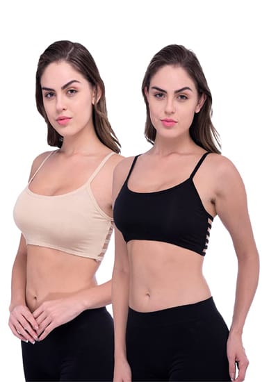 “Sexy” Pack Of 2 Sexy Back Stripe Bralette Bra