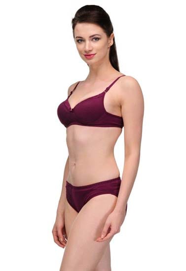 “Pure” Cotton Purple Bra Panty Set