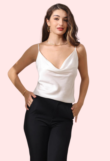 Premium silk cowl neck camisole for layering