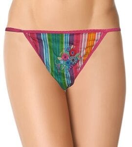 Cool Stripes N Flower Print G-String Thong
