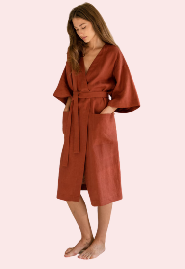 French daina sleeveless organic cotton robe
