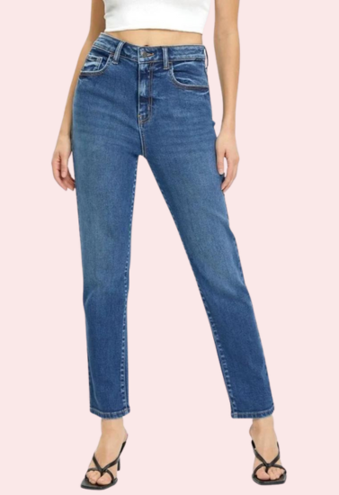 Women’s high rise classic slim straight denim jeans