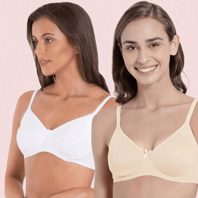 Breathable Cotton Non-Wired Bra (Pack of 2)