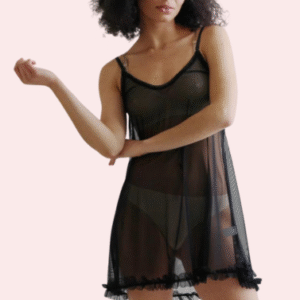 Plus Size Transparent Black Chemise