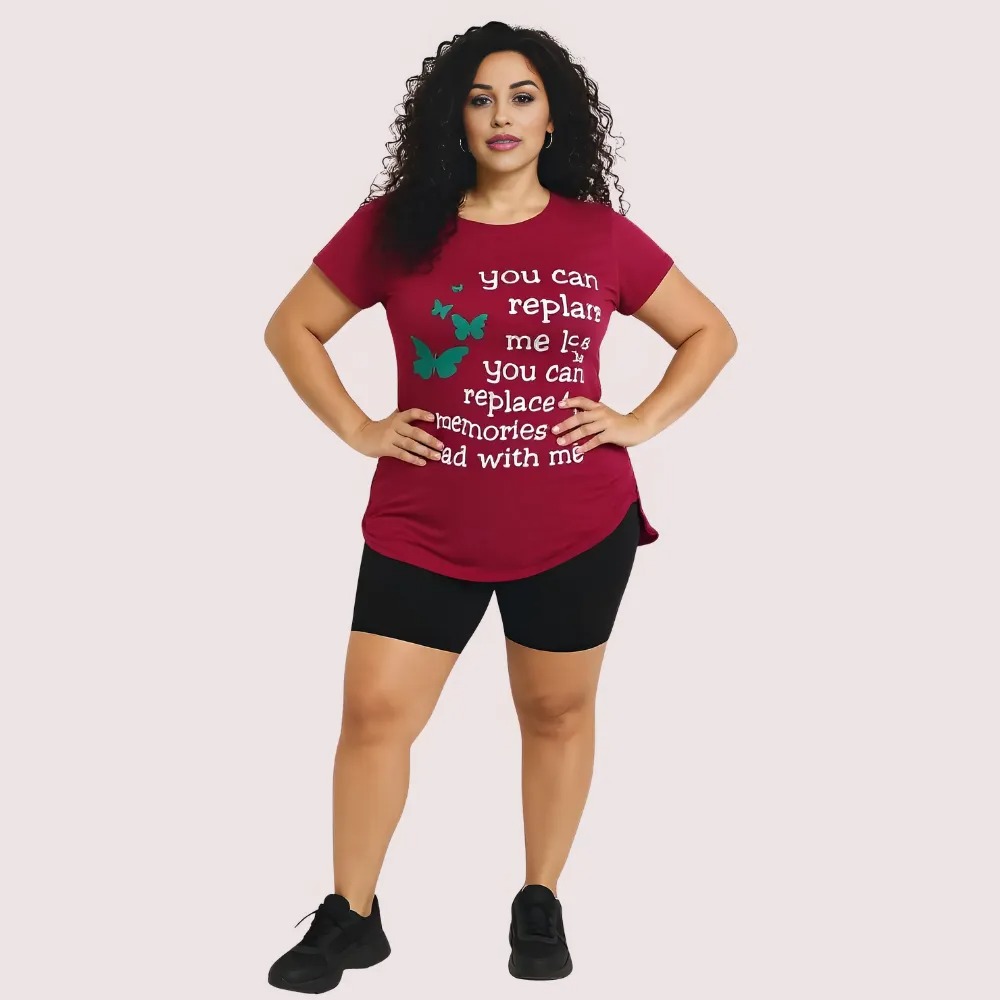 Butterfly Print Inspirational Graphic Tee – Pack of 2