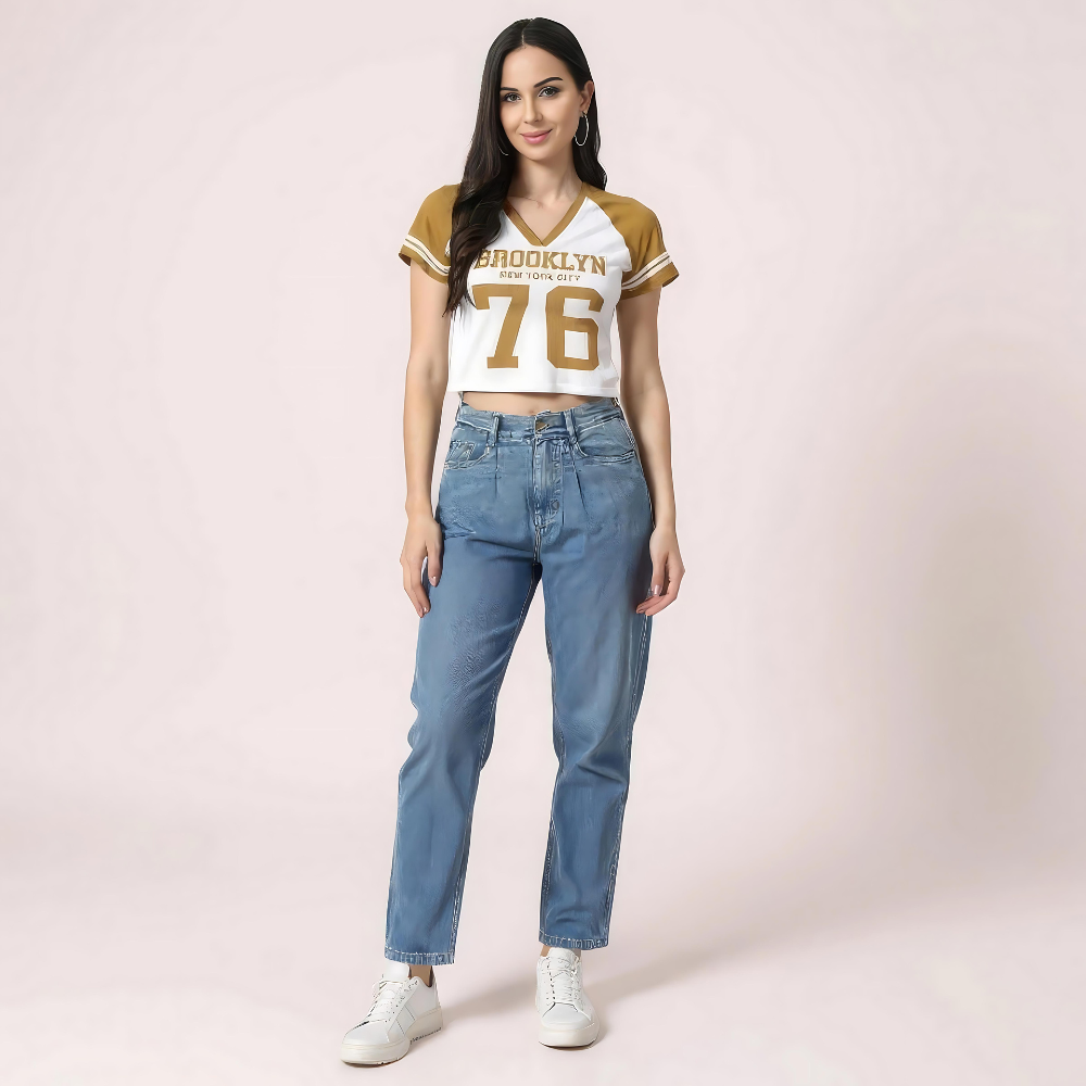 “brooklyn 76” varsity crop top